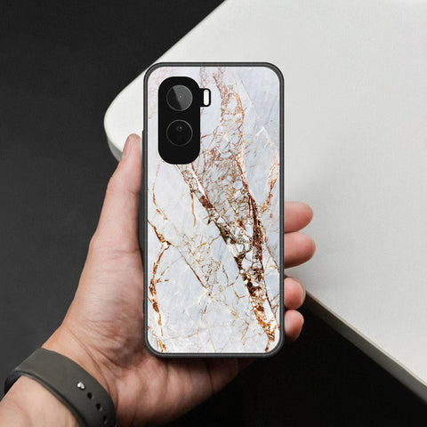 Vivo T5 Pro Cover - White Marble Series - HQ Ultra Shine Premium Infinity Glass Soft Silicon Borders Case