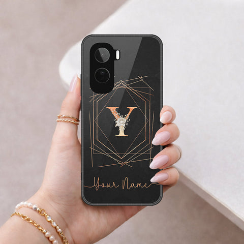 Vivo T5 Pro Cover - Personalized Alphabet Series - HQ Ultra Shine Premium Infinity Glass Soft Silicon Borders Case