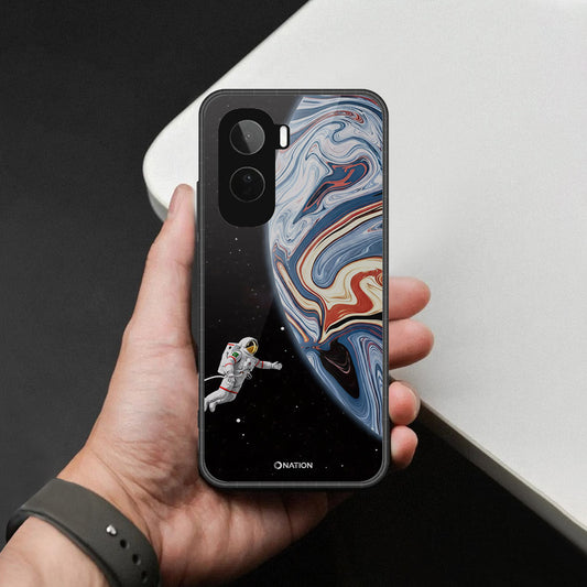 Vivo T5 Pro Cover - Cosmic Marble Astronaut Design - HQ Ultra Shine Premium Infinity Glass Soft Silicon Borders Case