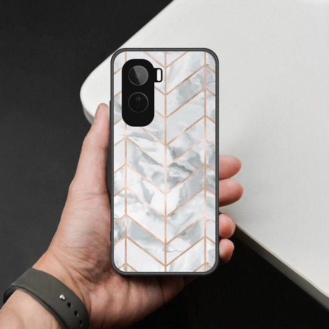 Vivo T5 Pro Cover - White Marble Series 2 - HQ Ultra Shine Premium Infinity Glass Soft Silicon Borders Case