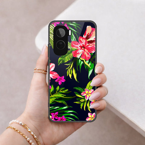 Vivo T5 Pro Cover - Floral Series - HQ Ultra Shine Premium Infinity Glass Soft Silicon Borders Case