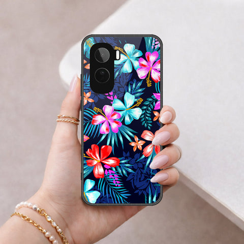 Vivo T5 Pro Cover - Floral Series - HQ Ultra Shine Premium Infinity Glass Soft Silicon Borders Case