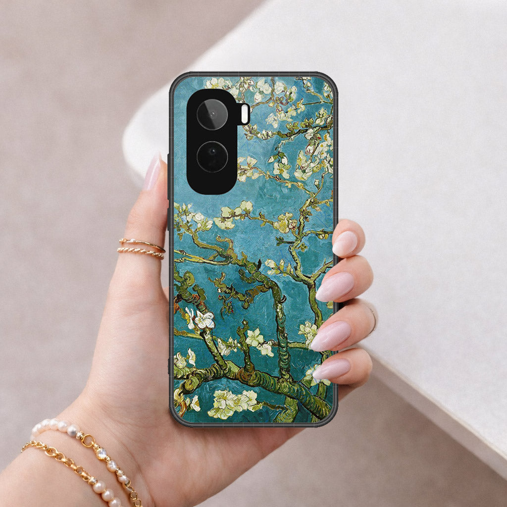 Vivo T5 Pro Cover - Floral Series 2 - HQ Ultra Shine Premium Infinity Glass Soft Silicon Borders Case