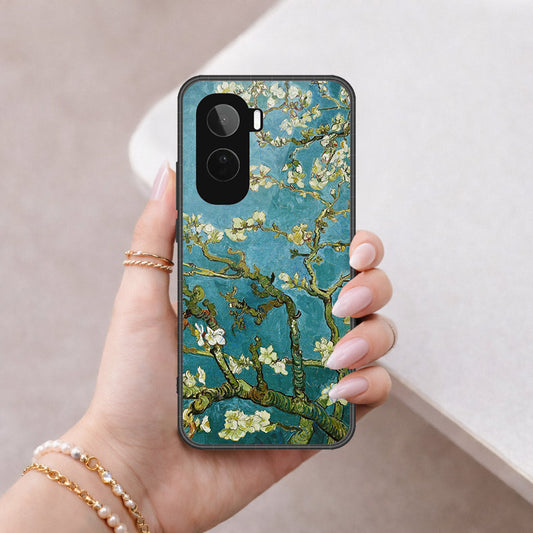 Vivo T5 Pro Cover - Floral Series 2 - HQ Ultra Shine Premium Infinity Glass Soft Silicon Borders Case