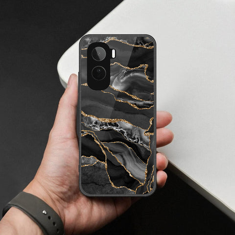Vivo T5 Pro Cover - Black Marble Series - HQ Ultra Shine Premium Infinity Glass Soft Silicon Borders Case