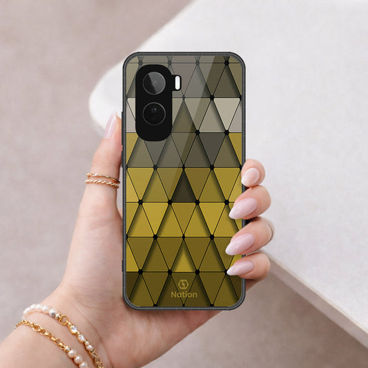 Vivo T5 Pro Cover - Onation Pyramid Series - HQ Ultra Shine Premium Infinity Glass Soft Silicon Borders Case