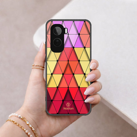 Vivo T5 Pro Cover - Onation Pyramid Series - HQ Ultra Shine Premium Infinity Glass Soft Silicon Borders Case
