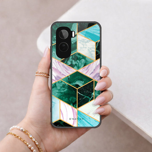 Vivo T5 Pro Cover - O'Nation Shades of Marble Series - HQ Ultra Shine Premium Infinity Glass Soft Silicon Borders Case