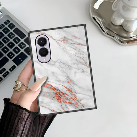 Samsung Galaxy Z Fold 8 Cover - White Marble Series - HQ Premium Shine Durable Shatterproof Case
