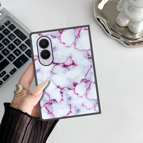 Samsung Galaxy Z Fold 8 Cover - White Marble Series - HQ Premium Shine Durable Shatterproof Case