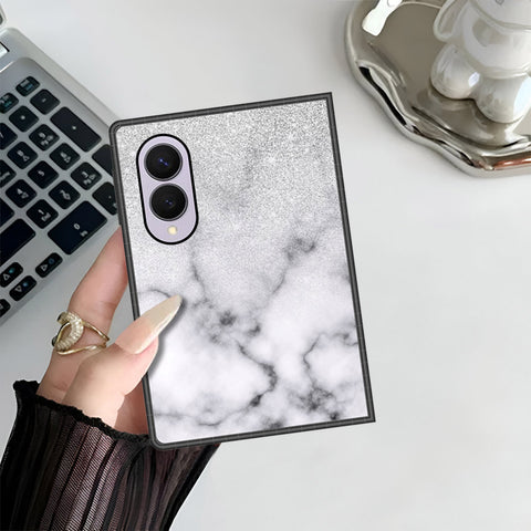 Samsung Galaxy Z Fold 8 Cover - White Marble Series - HQ Premium Shine Durable Shatterproof Case