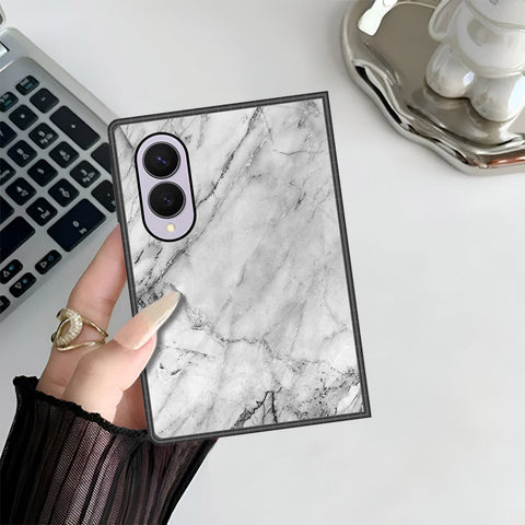 Samsung Galaxy Z Fold 8 Cover - White Marble Series - HQ Premium Shine Durable Shatterproof Case