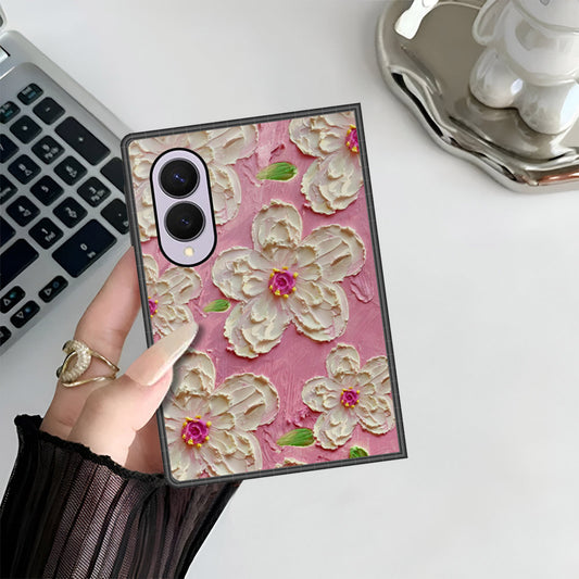 Samsung Galaxy Z Fold 8 Cover - Floral Series - Design 5 - Pink & White - HQ Premium Shine Durable Shatterproof Case