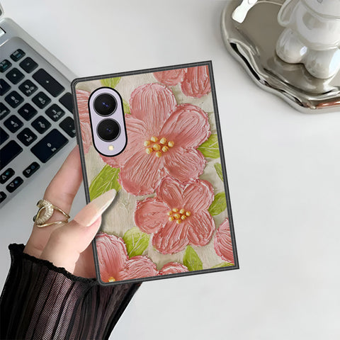 Samsung Galaxy Z Fold 8 Cover - Floral Series - Design 9 - Pink & Green - HQ Premium Shine Durable Shatterproof Case