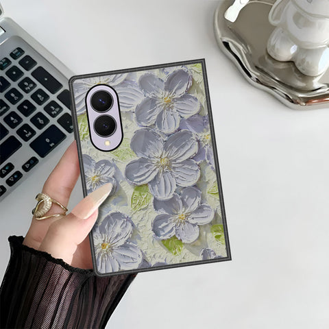 Samsung Galaxy Z Fold 8 Cover - Floral Series - Design 12 - Grey & Green - HQ Premium Shine Durable Shatterproof Case