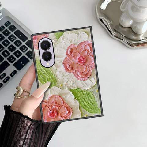 Samsung Galaxy Z Fold 8 Cover - Floral Series - Design 13 - Offwhite & Green - HQ Premium Shine Durable Shatterproof Case