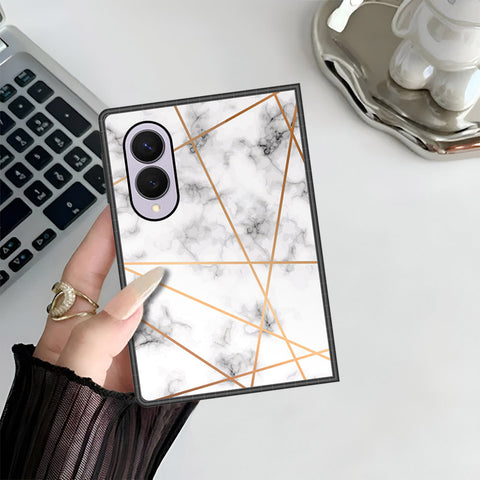 Samsung Galaxy Z Fold 8 Cover - White Marble Series 2 - HQ Premium Shine Durable Shatterproof Case