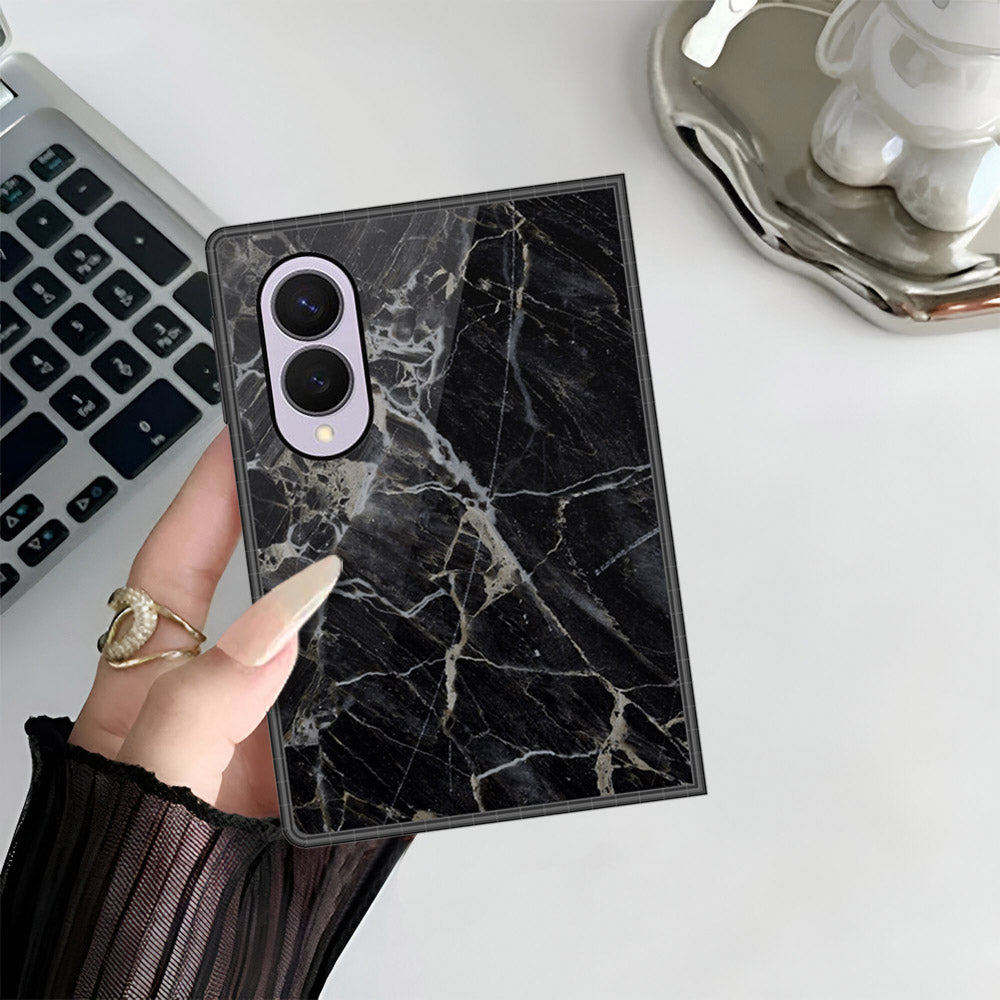 Samsung Galaxy Z Fold 8 Cover - Black Marble Series - HQ Premium Shine Durable Shatterproof Case