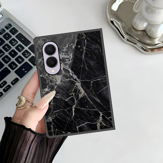 Samsung Galaxy Z Fold 8 Cover - Black Marble Series - HQ Premium Shine Durable Shatterproof Case