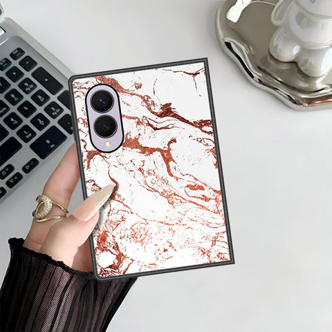 Samsung Galaxy Z Fold 8 Cover - White Marble Series 2 - HQ Premium Shine Durable Shatterproof Case