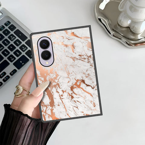 Samsung Galaxy Z Fold 8 Cover - White Marble Series 2 - HQ Premium Shine Durable Shatterproof Case