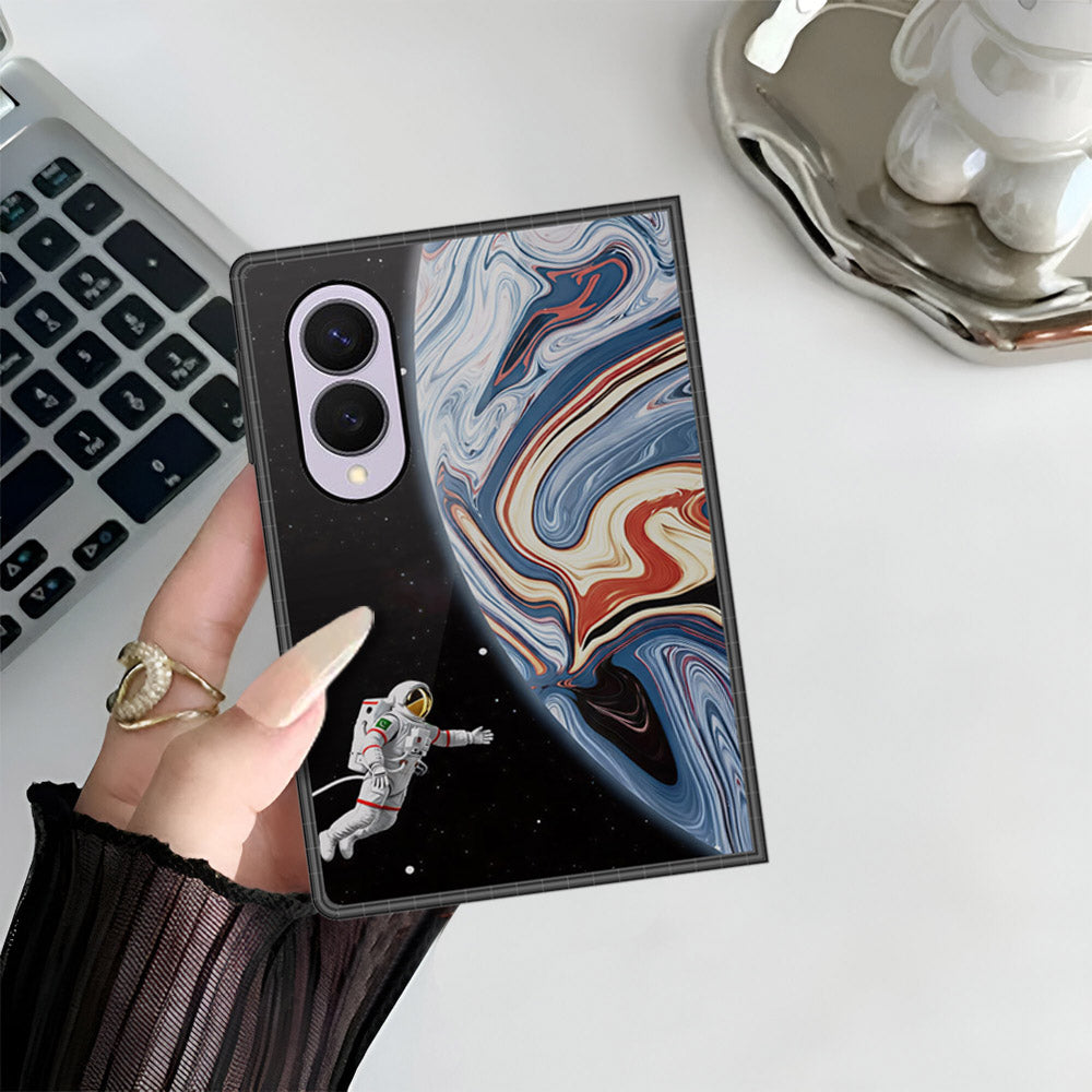 Samsung Galaxy Z Fold 8 Cover - Cosmic Marble Astronaut Design - HQ Premium Shine Durable Shatterproof Case