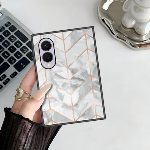 Samsung Galaxy Z Fold 8 Cover - White Marble Series 2 - HQ Premium Shine Durable Shatterproof Case