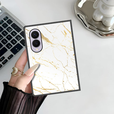 Samsung Galaxy Z Fold 8 Cover - White Marble Series 2 - HQ Premium Shine Durable Shatterproof Case