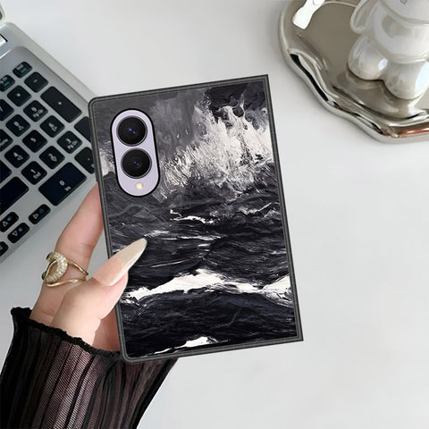 Samsung Galaxy Z Fold 8 Cover - Black Marble Series - HQ Premium Shine Durable Shatterproof Case