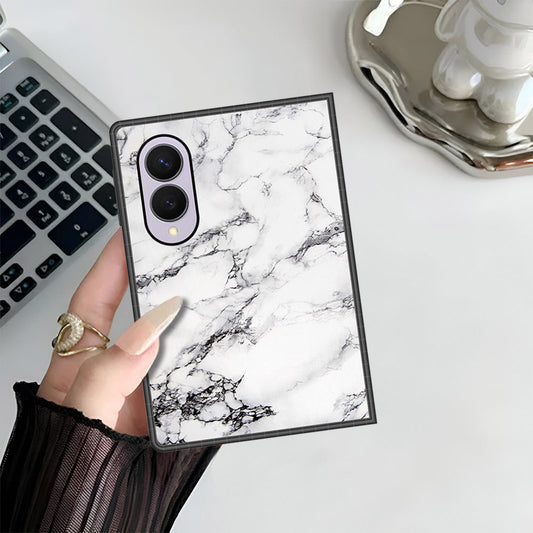 Samsung Galaxy Z Fold 8 Cover - White Marble Series - HQ Premium Shine Durable Shatterproof Case