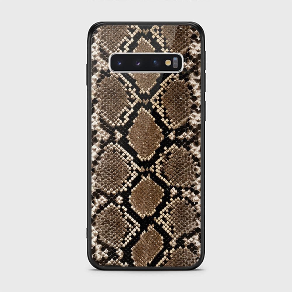 Samsung Galaxy S10 Cover - Printed Skins Series - HQ Ultra Shine Premium Infinity Glass Soft Silicon Borders Case ( Fast Delivery )