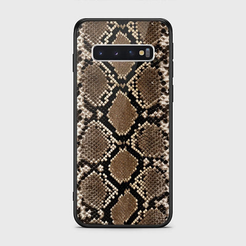 Samsung Galaxy S10 Cover - Printed Skins Series - HQ Ultra Shine Premium Infinity Glass Soft Silicon Borders Case ( Fast Delivery )