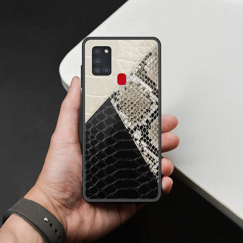 Samsung Galaxy A21s Cover - Printed Skins Series - HQ Ultra Shine Premium Infinity Glass Soft Silicon Borders Case