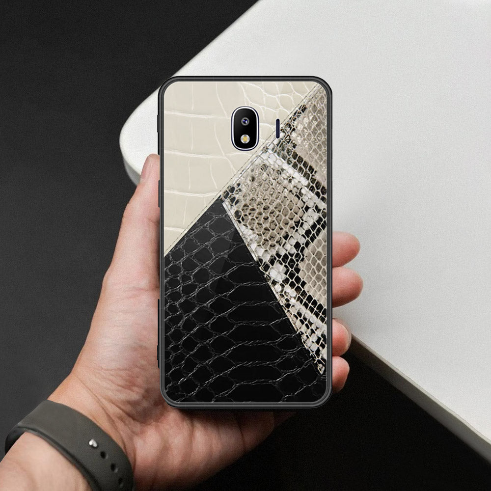 Samsung Galaxy J4 2018 Cover - Printed Skins Series - HQ Ultra Shine Premium Infinity Glass Soft Silicon Borders Case