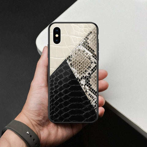 iPhone XS / X - Printed Skins Series - HQ Ultra Shine Premium Infinity Glass Soft Silicon Borders Case (Fast Delivery)(W)