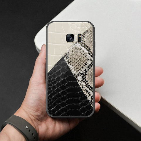 Samsung Galaxy S7 Cover - Printed Skins Series - HQ Ultra Shine Premium Infinity Glass Soft Silicon Borders Case