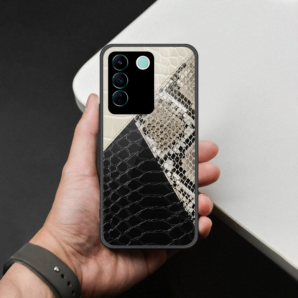 Vivo V27e Cover - Printed Skins Series - HQ Ultra Shine Premium Infinity Glass Soft Silicon Borders Case