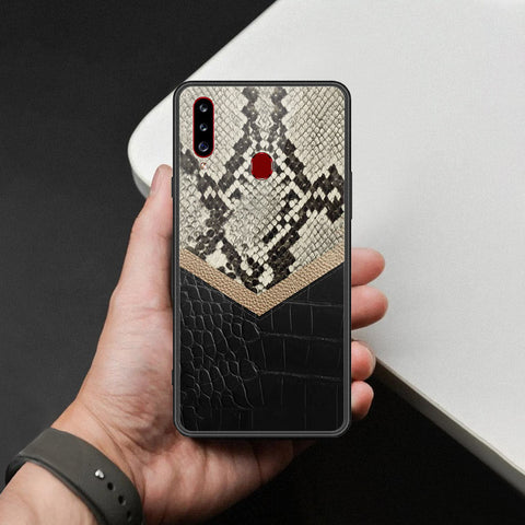 Samsung Galaxy A20s Cover - Printed Skins Series - HQ Ultra Shine Premium Infinity Glass Soft Silicon Borders Case