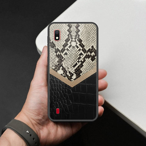 Samsung Galaxy A10 Cover - Printed Skins Series - HQ Ultra Shine Premium Infinity Glass Soft Silicon Borders Case