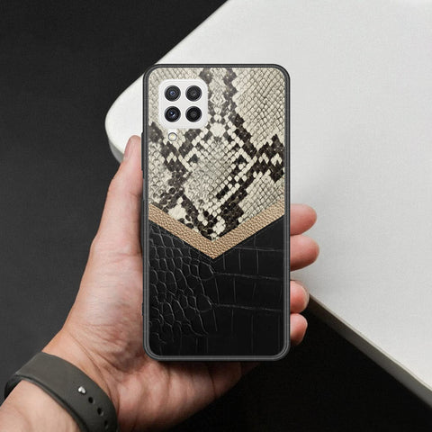 Samsung Galaxy A22 Cover - Printed Skins Series - HQ Ultra Shine Premium Infinity Glass Soft Silicon Borders Case