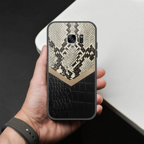 Samsung Galaxy S7 Cover - Printed Skins Series - HQ Ultra Shine Premium Infinity Glass Soft Silicon Borders Case
