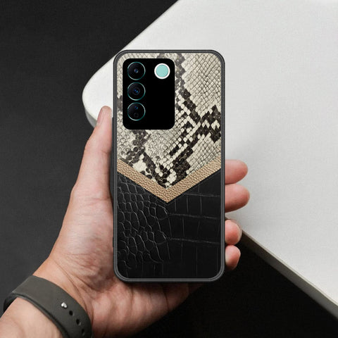 Vivo V27e Cover - Printed Skins Series - HQ Ultra Shine Premium Infinity Glass Soft Silicon Borders Case