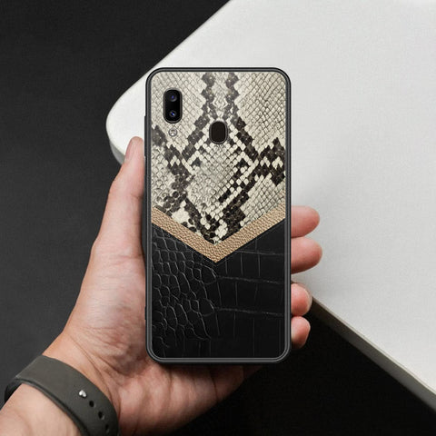 Samsung Galaxy A20 Cover - Printed Skins Series - HQ Ultra Shine Premium Infinity Glass Soft Silicon Borders Case