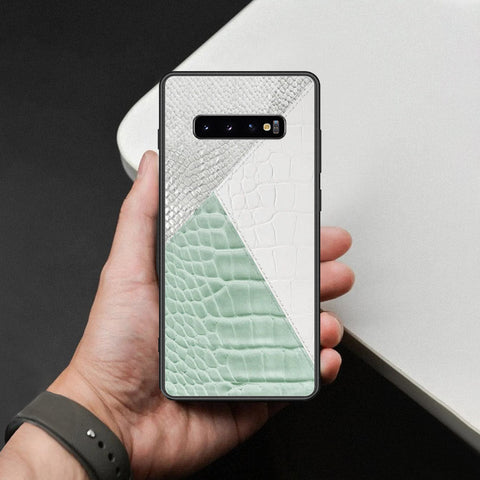 Samsung Galaxy S10 Plus Cover - Printed Skins Series - HQ Ultra Shine Premium Infinity Glass Soft Silicon Borders Case