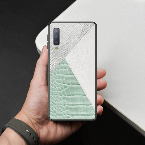 Samsung Galaxy A7 2018 Cover - Printed Skins Series - HQ Ultra Shine Premium Infinity Glass Soft Silicon Borders Case