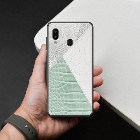 Samsung Galaxy A20 Cover - Printed Skins Series - HQ Ultra Shine Premium Infinity Glass Soft Silicon Borders Case