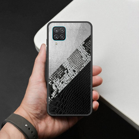Samsung Galaxy A12 Cover - Printed Skins Series - HQ Ultra Shine Premium Infinity Glass Soft Silicon Borders Case
