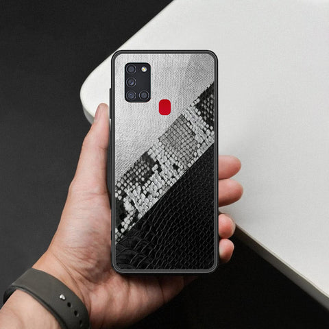 Samsung Galaxy A21s Cover - Printed Skins Series - HQ Ultra Shine Premium Infinity Glass Soft Silicon Borders Case