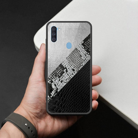 Samsung Galaxy M11 Cover - Printed Skins Series - HQ Ultra Shine Premium Infinity Glass Soft Silicon Borders Case