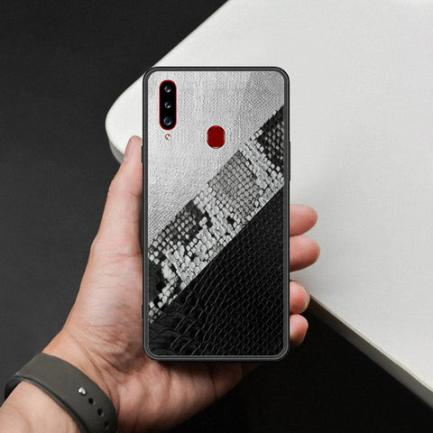 Samsung Galaxy A20s Cover - Printed Skins Series - HQ Ultra Shine Premium Infinity Glass Soft Silicon Borders Case